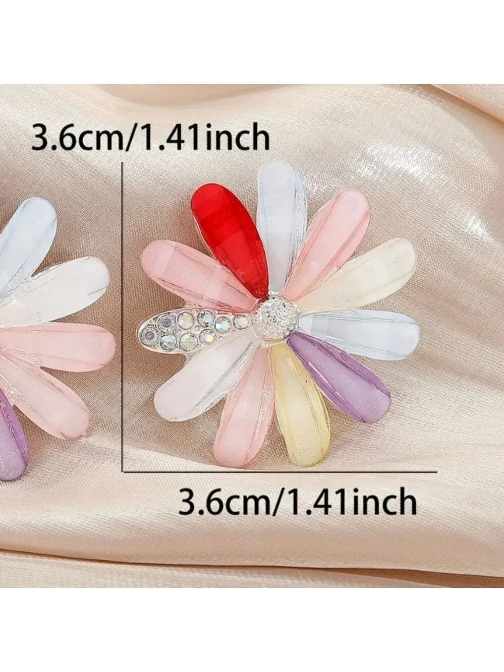 Pastel Daisy Flower Brooch